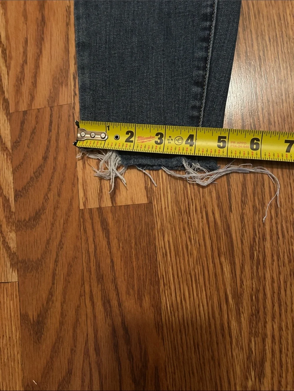 pistola Dark Washed Skinny Jeans with Frayed Hem - Picture 7 of 9